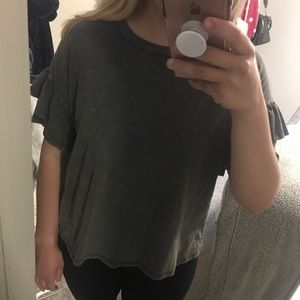 Gray blouse with fun sleeves